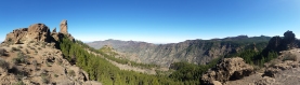 Panorama of the hike up to Roque Nublo in Gran Canaria.