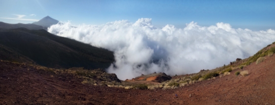 Still above the clouds. This time in Teide National Park with a fabulous view towards Spain's highest mountain in Tenerife.